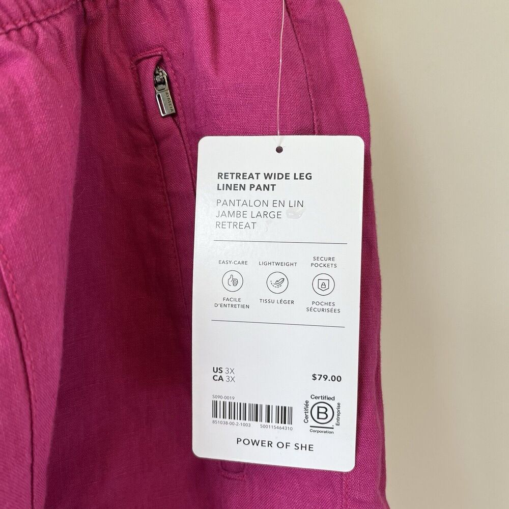 Athleta Retreat Wide Leg Linen Pants Pink Travel Women’s Size 3X NWT’s - Picture 12 of 15